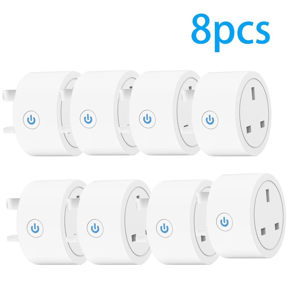 Smart-Dwelling - 20A Tuya Smart Socket WiFi UK Plug - Intelligent Power Control, Voice Commands, and Timer Functions