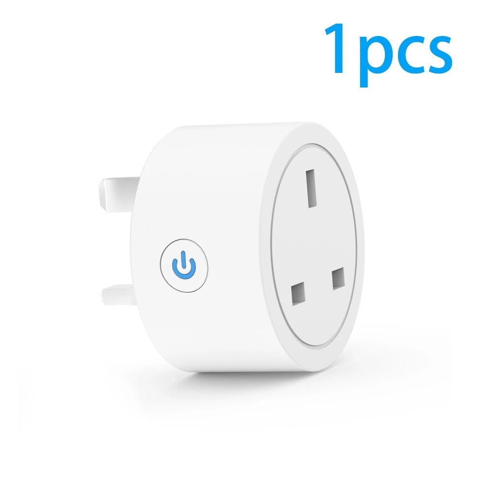 Smart-Dwelling - 20A Tuya Smart Socket WiFi UK Plug - Intelligent Power Control, Voice Commands, and Timer Functions