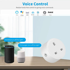 Smart-Dwelling - 20A Tuya Smart Socket WiFi UK Plug - Intelligent Power Control, Voice Commands, and Timer Functions