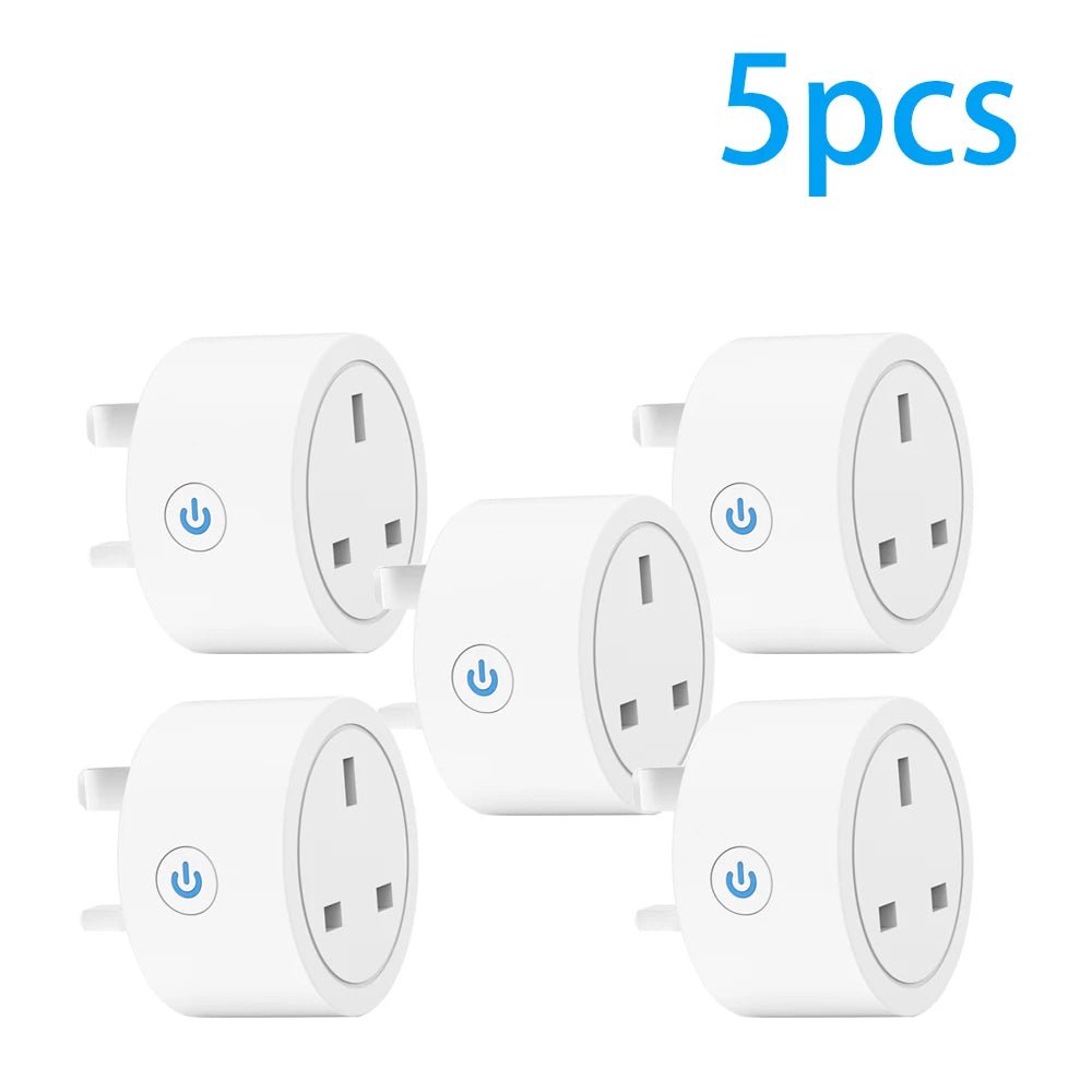 Smart-Dwelling - 20A Tuya Smart Socket WiFi UK Plug - Intelligent Power Control, Voice Commands, and Timer Functions