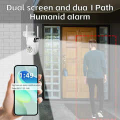 Smart-Dwelling - 4K 4MP-8MP Dual Lens PTZ WiFi Camera with Full HD, Dual Screen, AI Human Auto Tracking - Outdoor 4MP Security Video Surveillance Camera with Tuya Compatibility