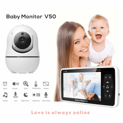 Smart-Dwelling - 5-Inch HD Video Monitor with 4X Zoom, 22-Hour Battery, 1000ft Range, 2-Way Audio, Temperature Sensor, Lullaby