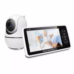 Smart-Dwelling - 5-Inch HD Video Monitor with 4X Zoom, 22-Hour Battery, 1000ft Range, 2-Way Audio, Temperature Sensor, Lullaby