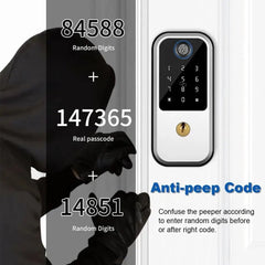 Smart-Dwelling - Advanced 4-in-1 Fingerprint Door Lock - Keyless Entry, Electronic Keypad Deadbolt, Smart Locks for Front Door, Auto-Lock, Anti-Peeking Password - Secure and Convenient Home Security Solution