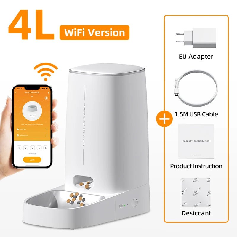 Smart-Dwelling - Automatic WiFi Pet Food Dispenser - Smart Feeder for Cats and Dogs