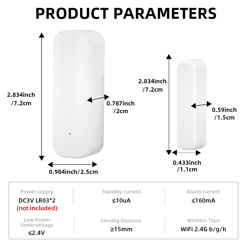 Smart-Dwelling - Magnetic Door Window Sensor Wifi Bluetooth Tuya Smart Life App Compatible With Alexa Google Home 🔖 SALE! 2 for £19!