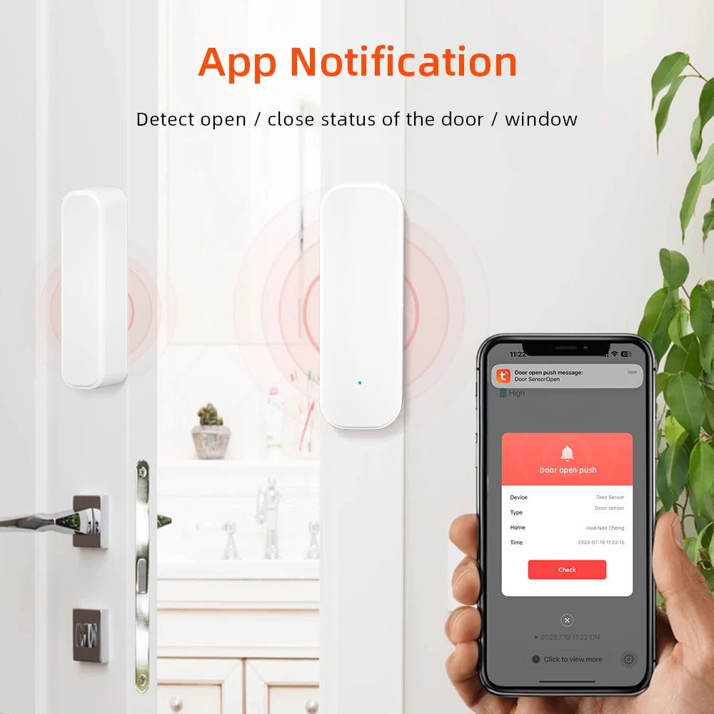 Smart-Dwelling - Magnetic Door Window Sensor Wifi Bluetooth Tuya Smart Life App Compatible With Alexa Google Home 🔖 SALE! 2 for £19!