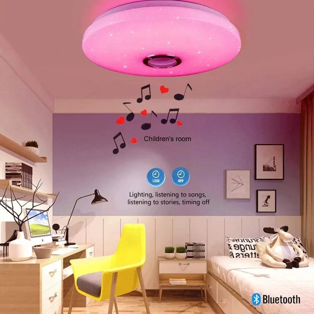 Smart-Dwelling - Modern LED Ceiling Lamp with RGB Dimming Smart Features Bluetooth App Controlled 220V