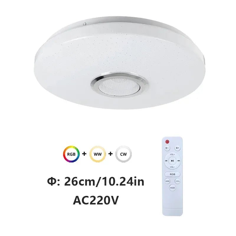 Smart-Dwelling - Modern LED Ceiling Lamp with RGB Dimming Smart Features Bluetooth App Controlled 220V