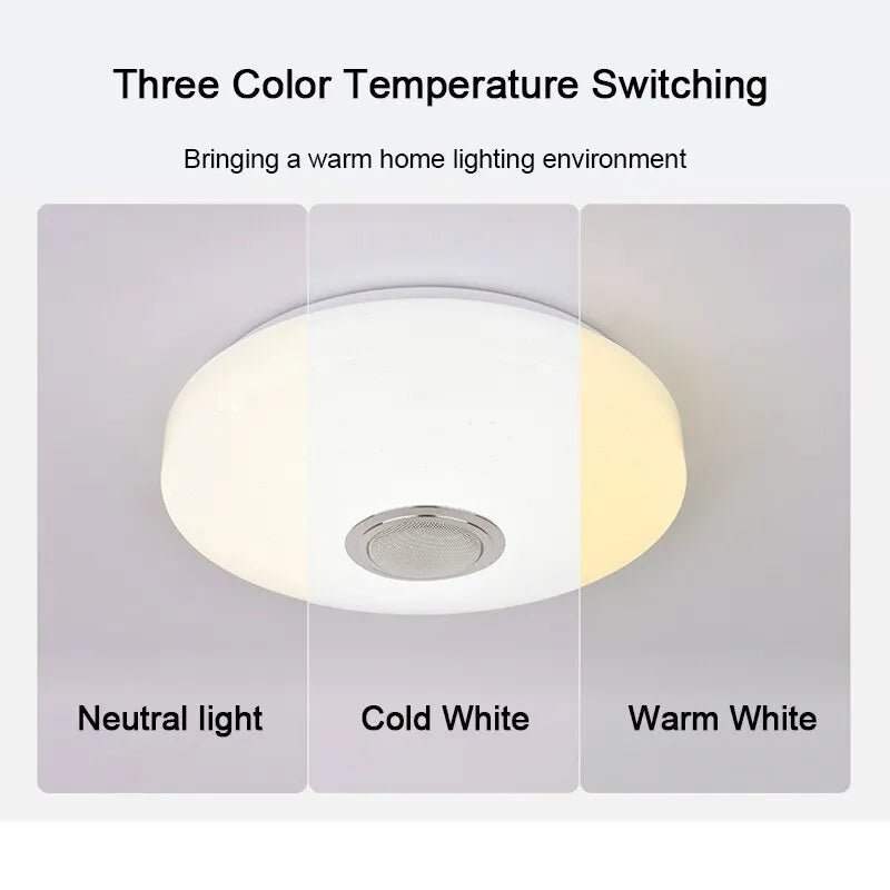 Smart-Dwelling - Modern LED Ceiling Lamp with RGB Dimming Smart Features Bluetooth App Controlled 220V