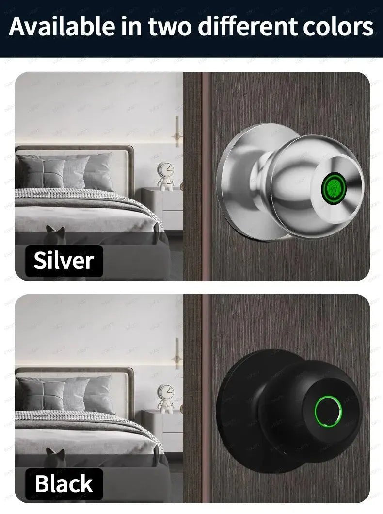 Smart-Dwelling - Smart Door Knob Fingerprint Door Lock Biometric with App for Home Bedroom