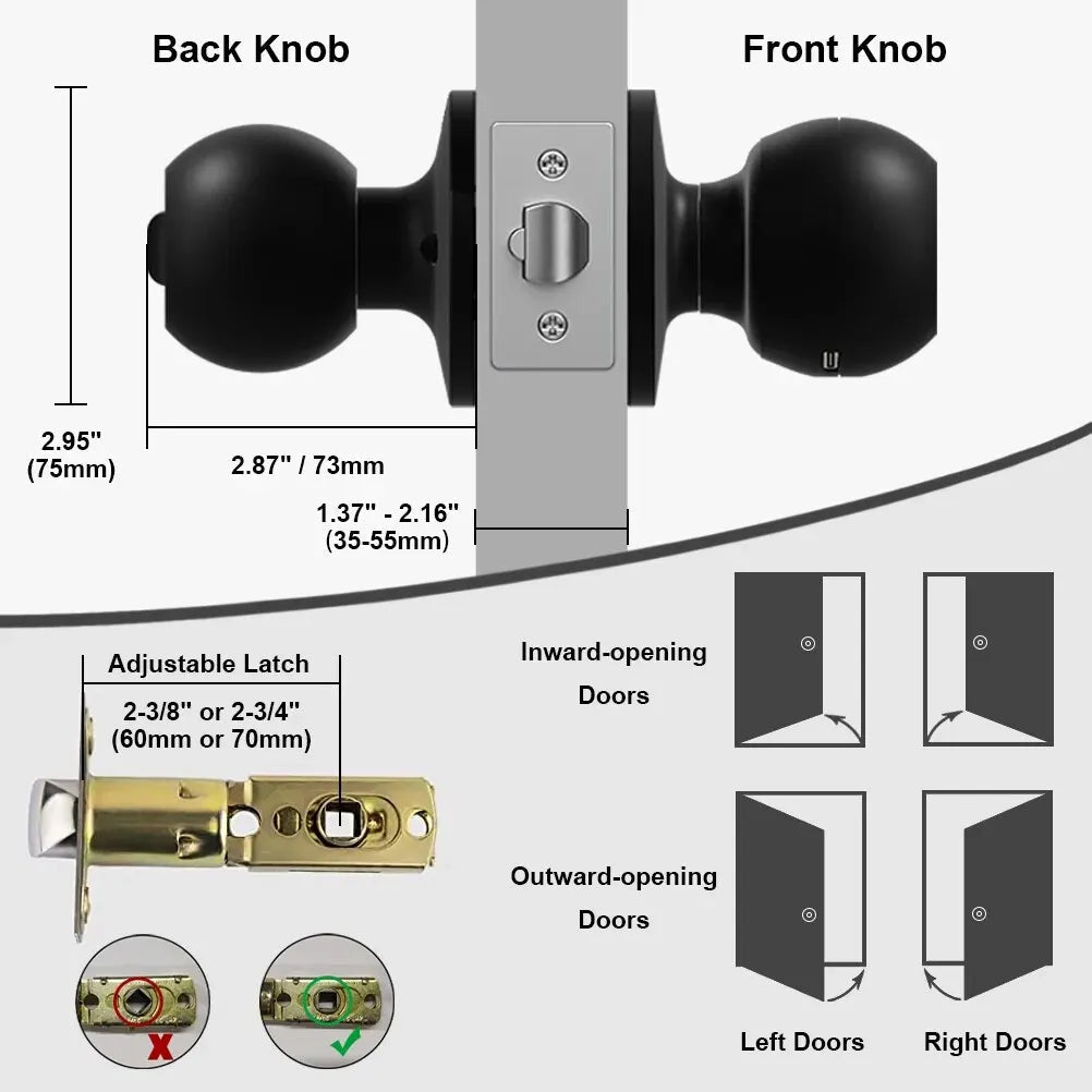 Smart-Dwelling - Smart Door Knob Fingerprint Door Lock Biometric with App for Home Bedroom