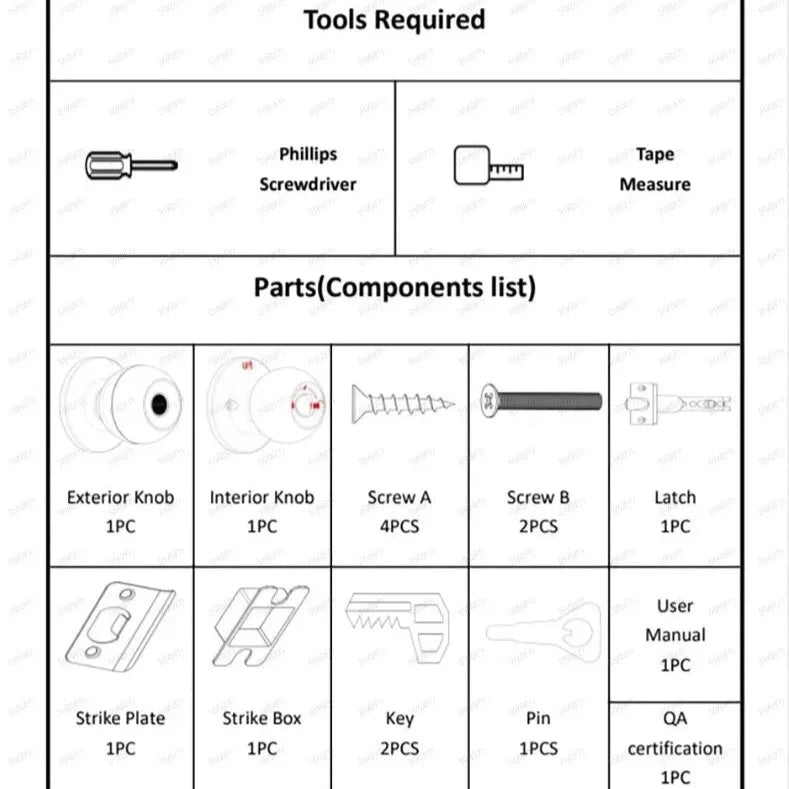 Smart-Dwelling - Smart Door Knob Fingerprint Door Lock Biometric with App for Home Bedroom