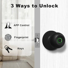 Smart-Dwelling - Smart Door Knob Fingerprint Door Lock Biometric with App for Home Bedroom