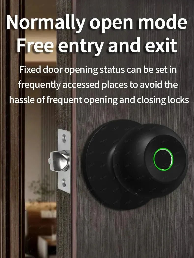 Smart-Dwelling - Smart Door Knob Fingerprint Door Lock Biometric with App for Home Bedroom