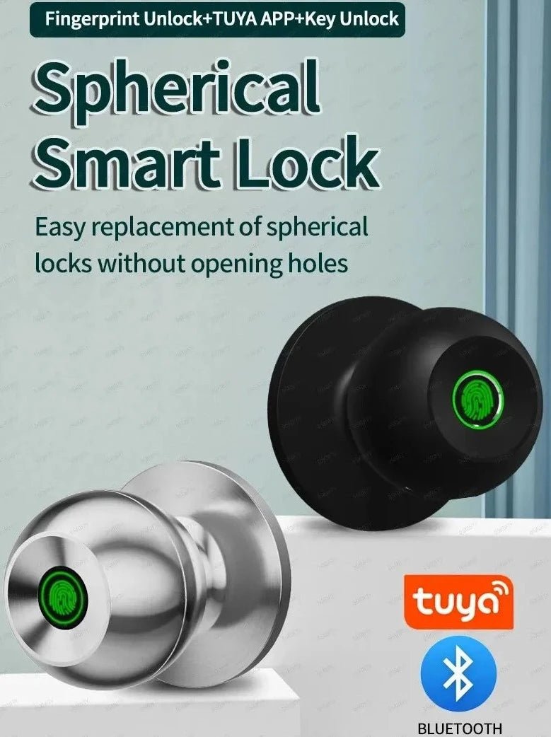 Smart-Dwelling - Smart Door Knob Fingerprint Door Lock Biometric with App for Home Bedroom