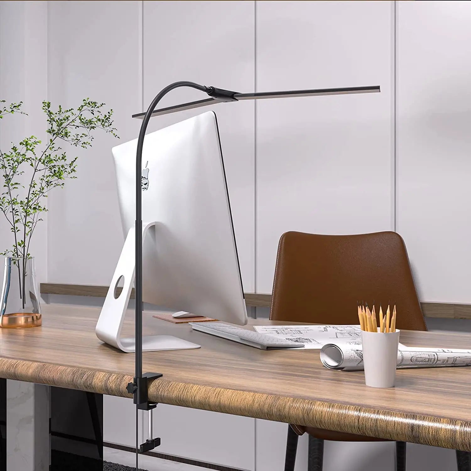 Smart - Dwelling - Adjustable Double - Head LED Desk Lamp with Swing Arm and Clamp