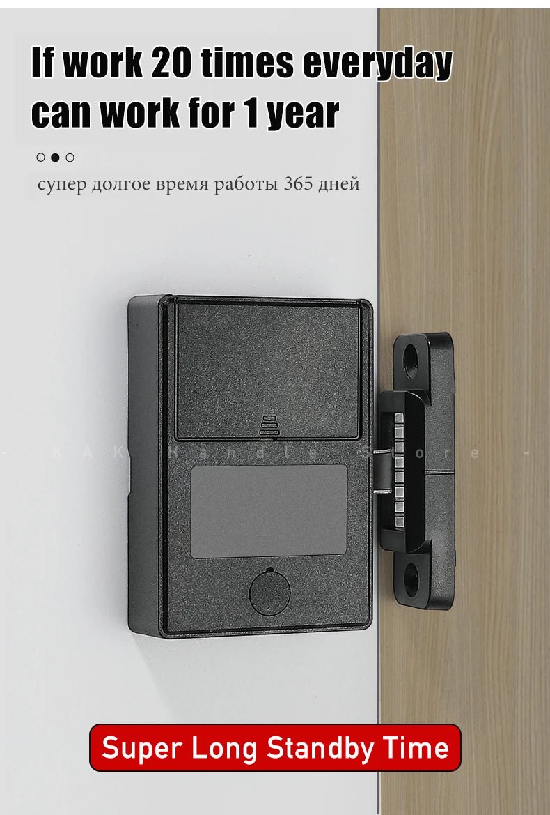 Smart - Dwelling - Biometric Fingerprint Lock Black Keyless Cabinet Lock Smart Drawer Locks Anti - theft Door Lock Long Standby Time Door Hardware