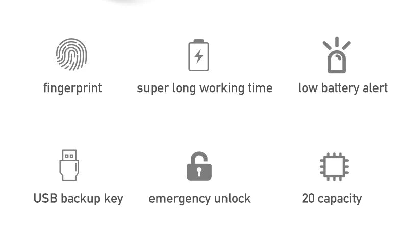 Smart - Dwelling - Biometric Fingerprint Lock Black Keyless Cabinet Lock Smart Drawer Locks Anti - theft Door Lock Long Standby Time Door Hardware