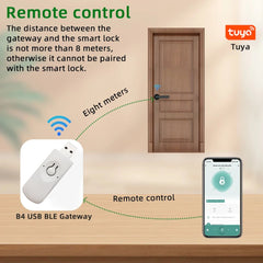 Smart-Dwelling - M5 Tuya Digital Fingerprint Door Lock Advanced Multi-Access Door Security System - Password, Bluetooth, Temporary Password, Mechanical Key, IC Card