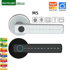 Smart-Dwelling - M5 Tuya Digital Fingerprint Door Lock Advanced Multi-Access Door Security System - Password, Bluetooth, Temporary Password, Mechanical Key, IC Card