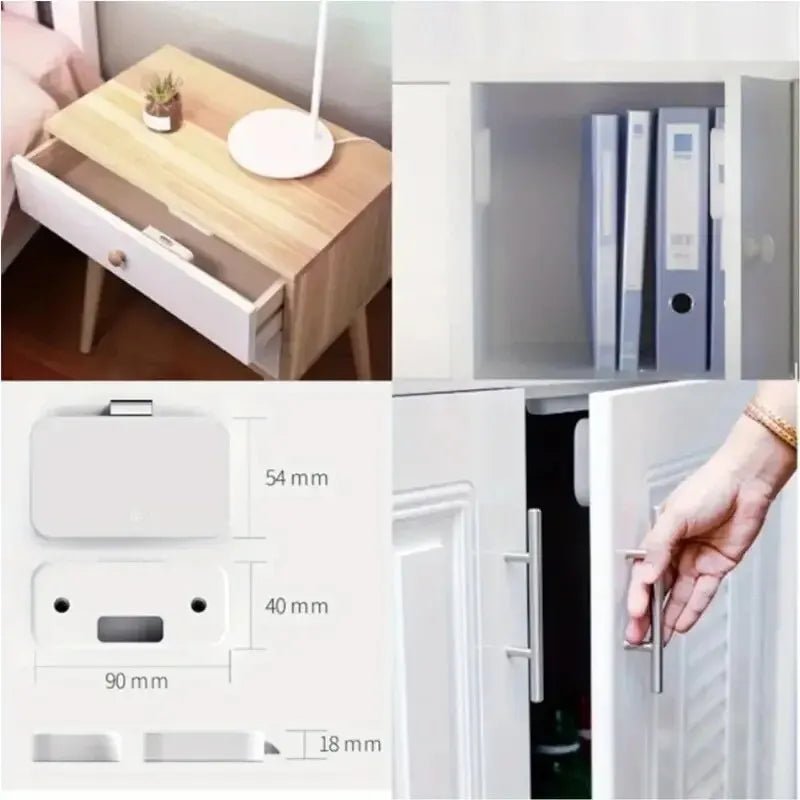 Smart - Dwelling - Tuya Bluetooth Drawer Lock - Wireless Smart Security Keyless Invisible Safety Cabinet Electronic Lock