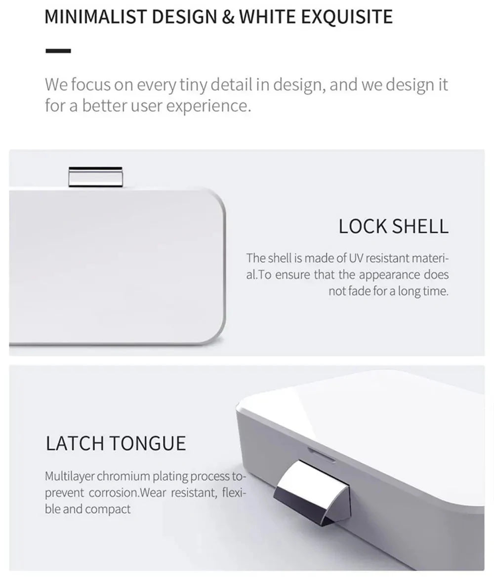 Smart - Dwelling - Tuya Bluetooth Drawer Lock - Wireless Smart Security Keyless Invisible Safety Cabinet Electronic Lock