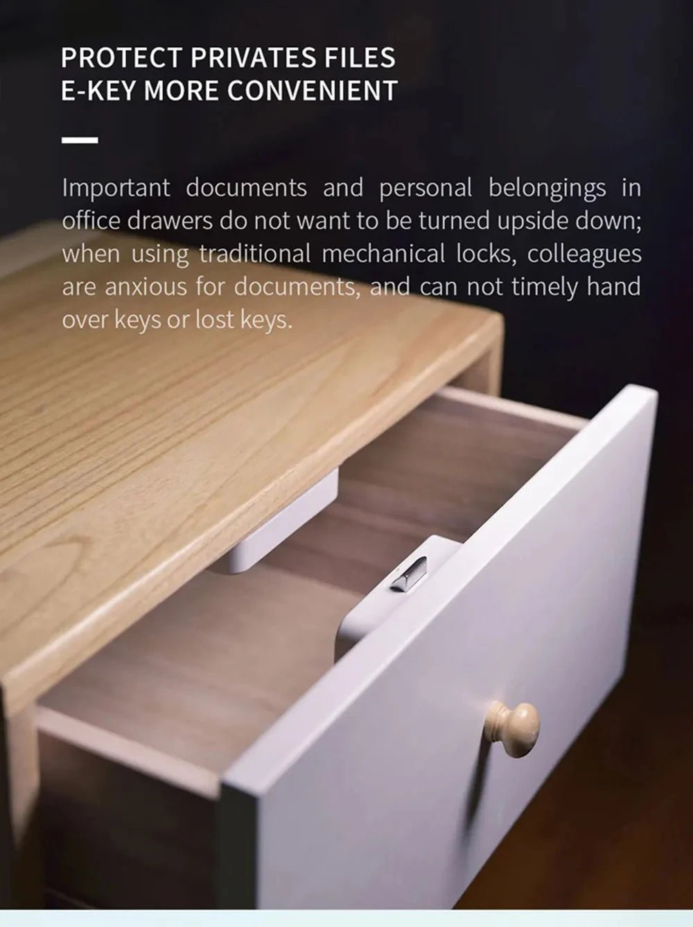 Smart - Dwelling - Tuya Bluetooth Drawer Lock - Wireless Smart Security Keyless Invisible Safety Cabinet Electronic Lock