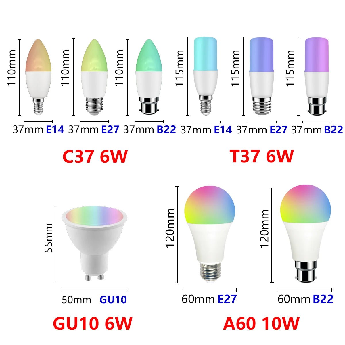 Smart-Dwelling - Tuya RGB Smart Wi-Fi LED Bulb Dimmable Compatible with Alexa/Google Home