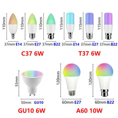 Smart-Dwelling - Tuya RGB Smart Wi-Fi LED Bulb Dimmable Compatible with Alexa/Google Home