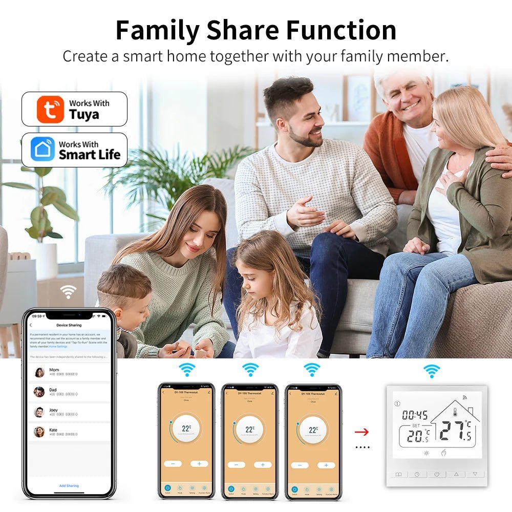 Smart-Dwelling - Tuya Smart WIFI Room Thermostat Water/Gas Boiler Electric Floor Water Heating Temperature Controller Google Alexa Yandex Alice