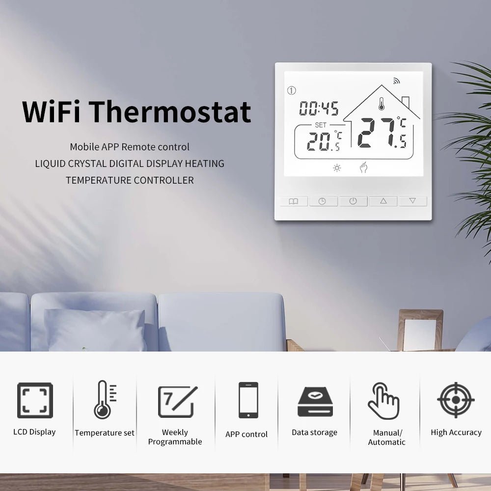 Smart-Dwelling - Tuya Smart WIFI Room Thermostat Water/Gas Boiler Electric Floor Water Heating Temperature Controller Google Alexa Yandex Alice