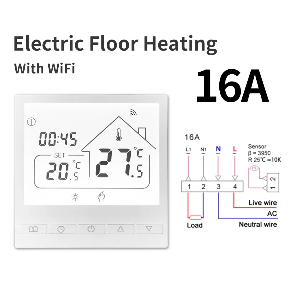 Smart-Dwelling - Tuya Smart WIFI Room Thermostat Water/Gas Boiler Electric Floor Water Heating Temperature Controller Google Alexa Yandex Alice