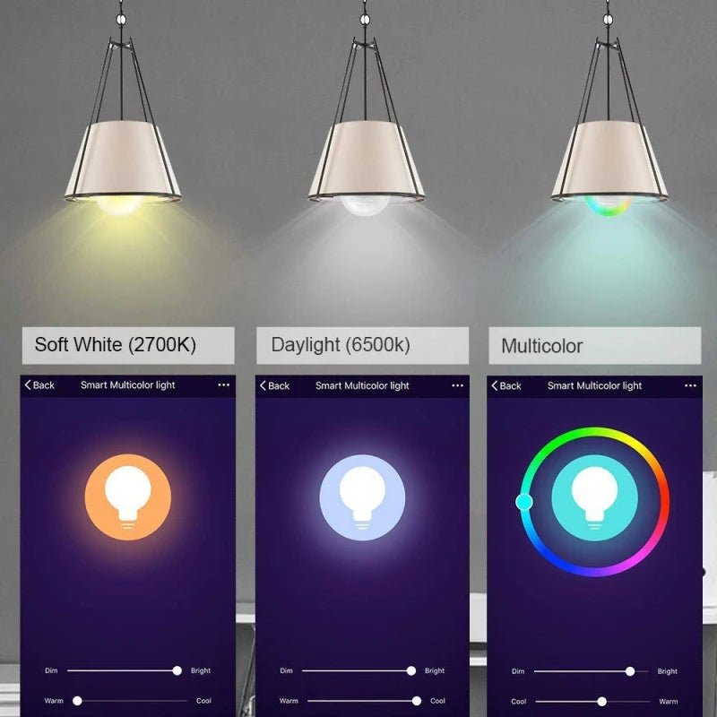 Smart-Dwelling - Tuya WiFi Smart Dimmable Bulb RGBCW LED Light: Smart Life App Control, Compatible with Alexa, Google Home, Alice