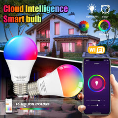 Smart-Dwelling - Tuya WiFi Smart Dimmable Bulb RGBCW LED Light: Smart Life App Control, Compatible with Alexa, Google Home, Alice