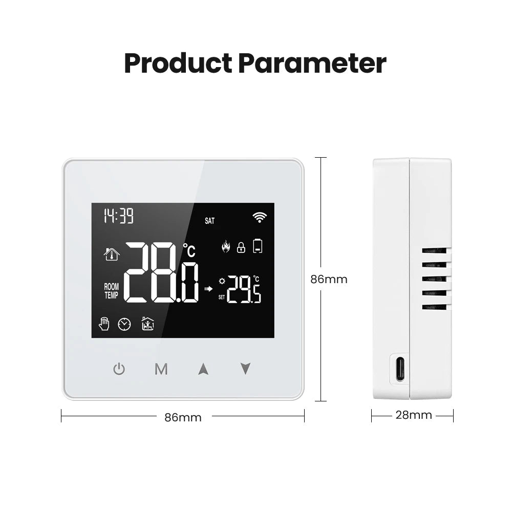 Smart-Dwelling - Tuya WiFi Zigbee Thermostat Battery-Powered Temperature Controller for Gas Boiler, for Alexa Google Home