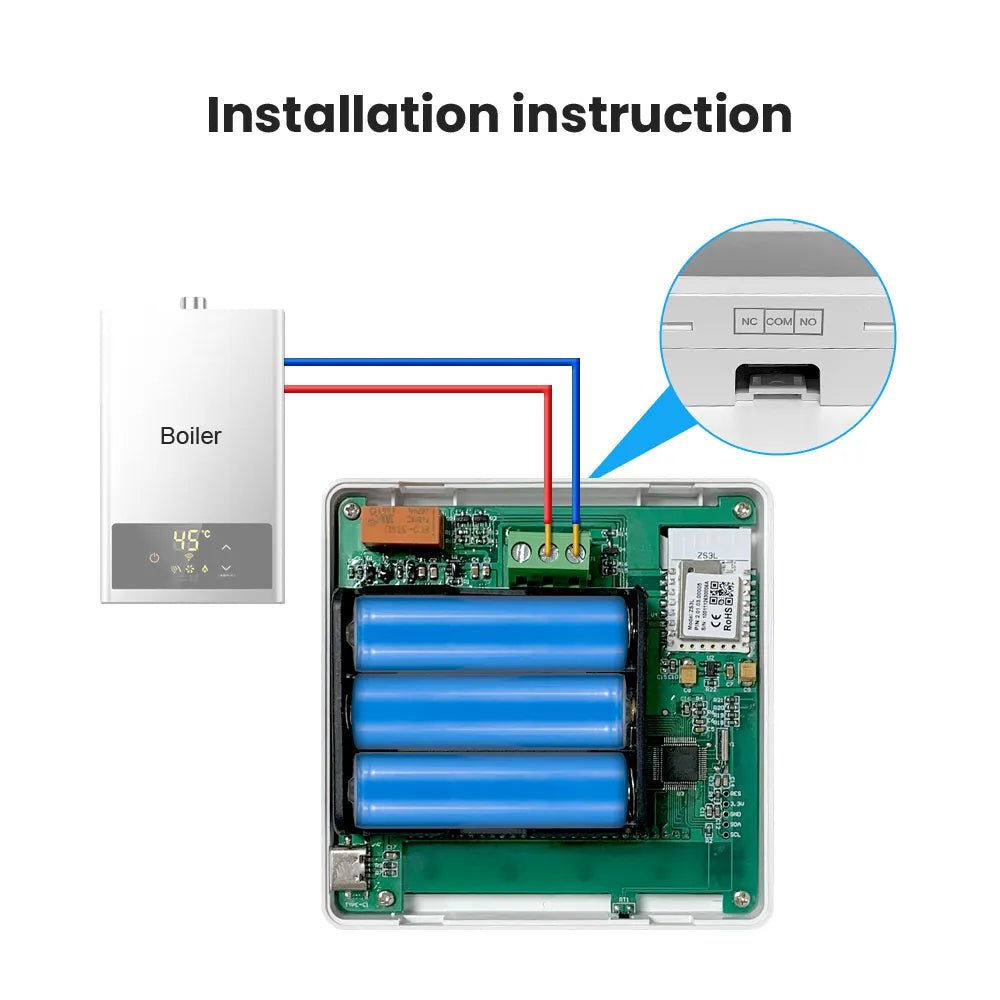 Smart-Dwelling - Tuya WiFi Zigbee Thermostat Battery-Powered Temperature Controller for Gas Boiler, for Alexa Google Home