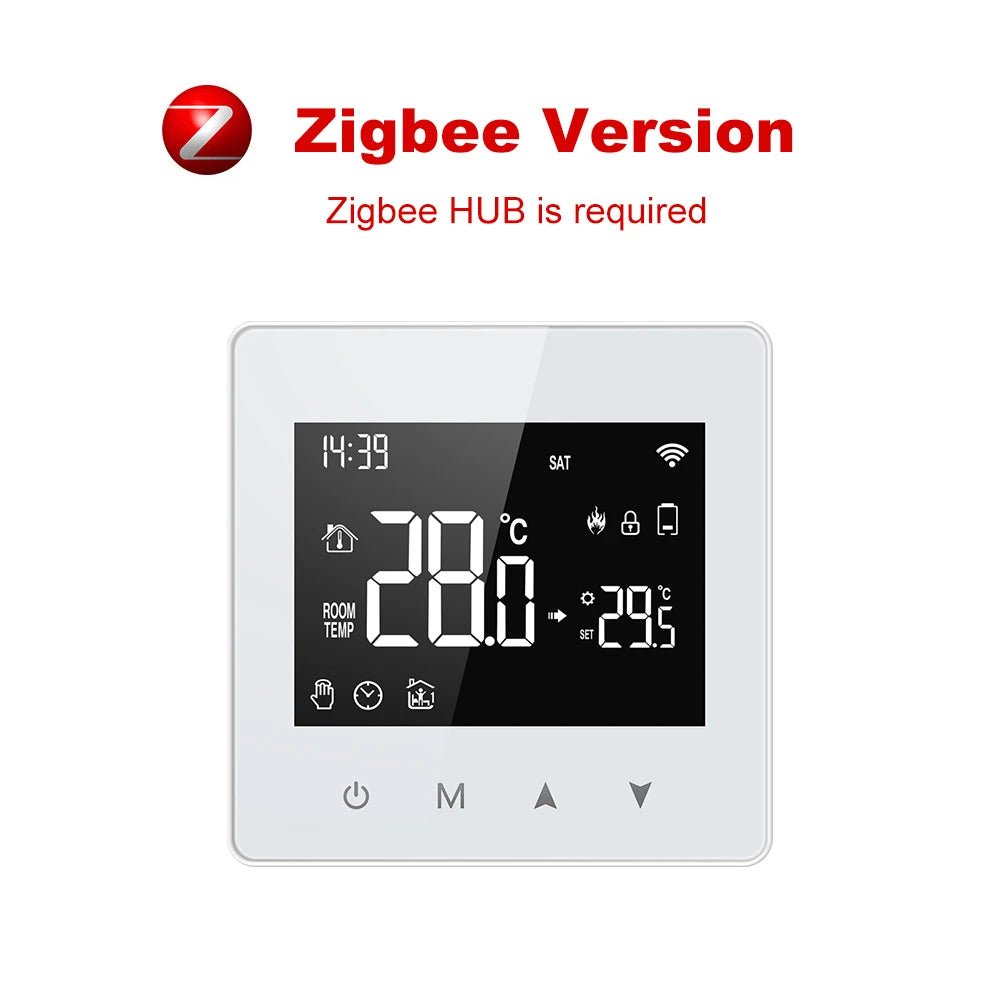 Smart-Dwelling - Tuya WiFi Zigbee Thermostat Battery-Powered Temperature Controller for Gas Boiler, for Alexa Google Home