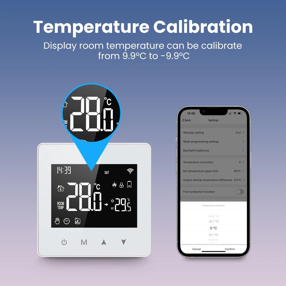 Smart-Dwelling - Tuya WiFi Zigbee Thermostat Battery-Powered Temperature Controller for Gas Boiler, for Alexa Google Home