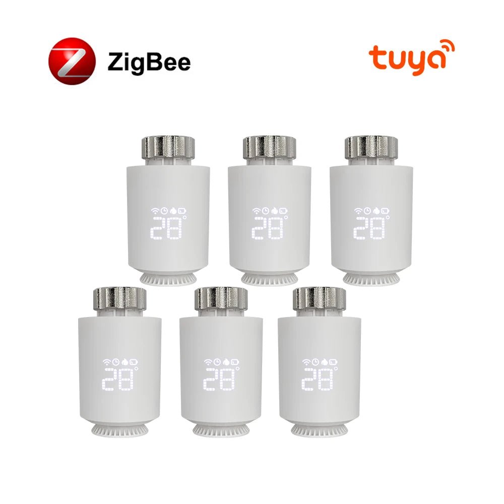 Smart-Dwelling - Tuya ZigBee3.0 Smart Radiator Thermostat Valve with APP Remote Control and Voice Command