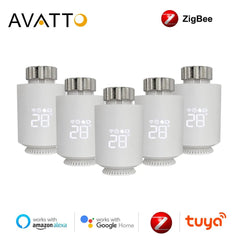 Smart-Dwelling - Tuya ZigBee3.0 Smart Radiator Thermostat Valve with APP Remote Control and Voice Command