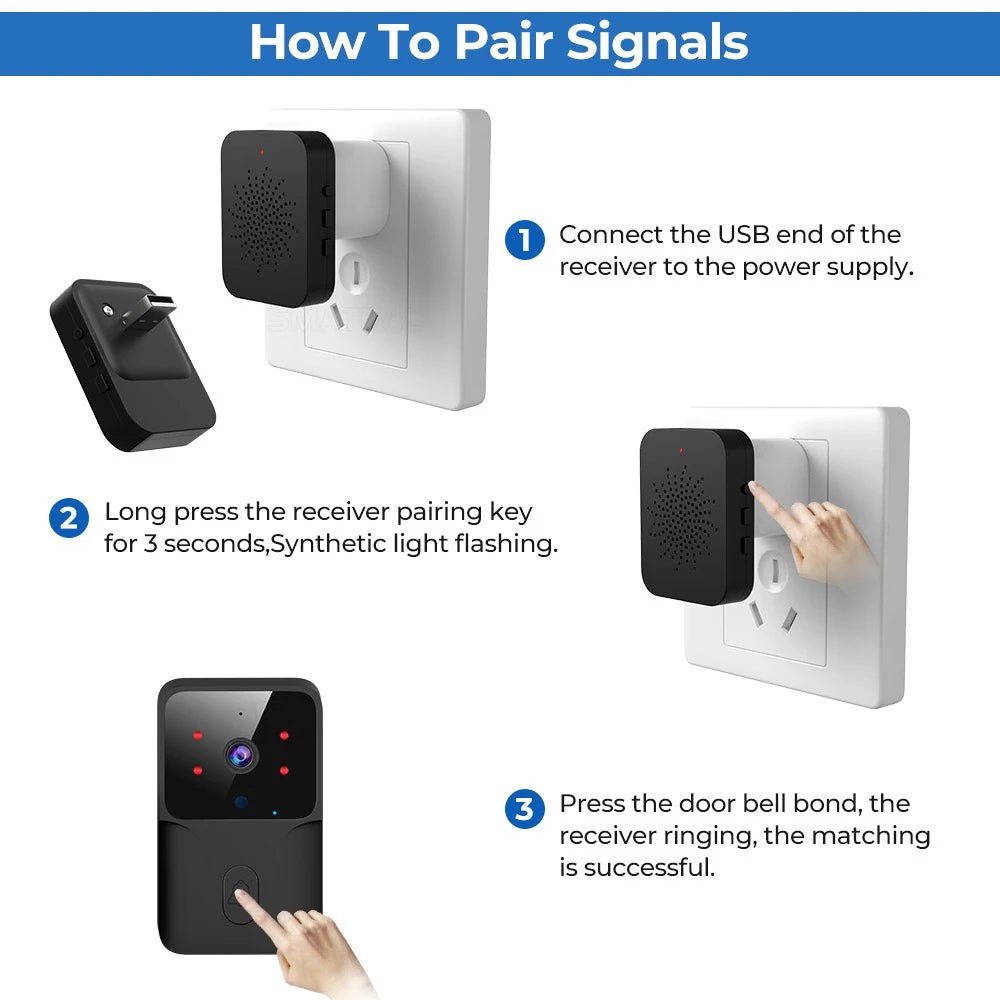 Smart-Dwelling - Tuya Smart Video Doorbell – Wireless HD Camera, PIR Motion Detection, IR Alarm, WiFi Intercom, Smart Home System