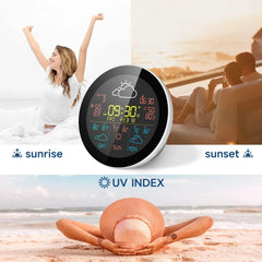 Smart-Dwelling - Tuya WiFi Clock 3-Day Weather Forecast Wireless Smart Thermometer Hygrometer Remote Gauge Alarm Clock