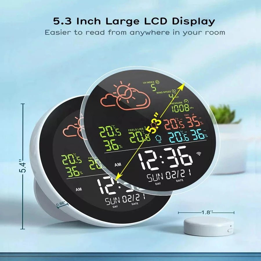 Smart-Dwelling - Tuya WiFi Clock 3-Day Weather Forecast Wireless Smart Thermometer Hygrometer Remote Gauge Alarm Clock