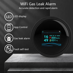 Smart-Dwelling - Tuya Wifi Natural Gas Leakage Detector Sensor, Smart Alarm, Digital LCD Temperature Display