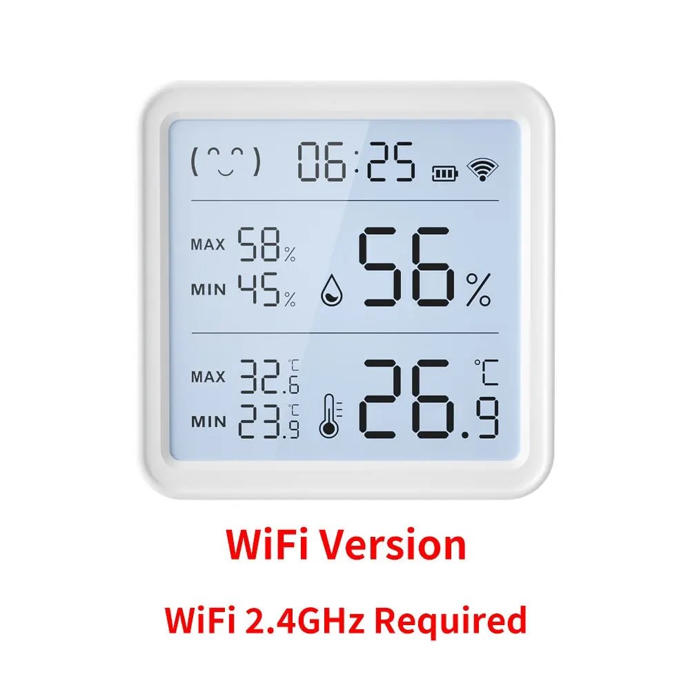 Smart-Dwelling - Tuya WiFi Temperature Humidity Sensor For Smart Home Backlight Hygrometer Thermometer Compatible Bluetooth APP Remote Control