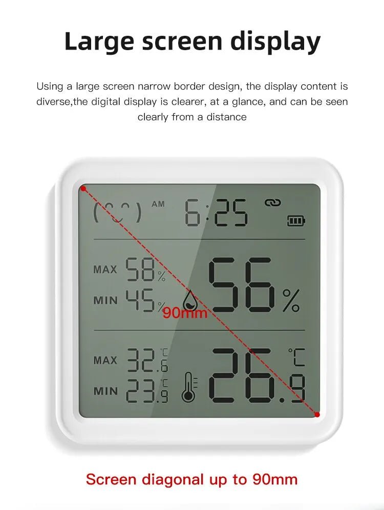 Smart-Dwelling - Tuya WiFi Temperature Humidity Sensor For Smart Home Backlight Hygrometer Thermometer Compatible Bluetooth APP Remote Control