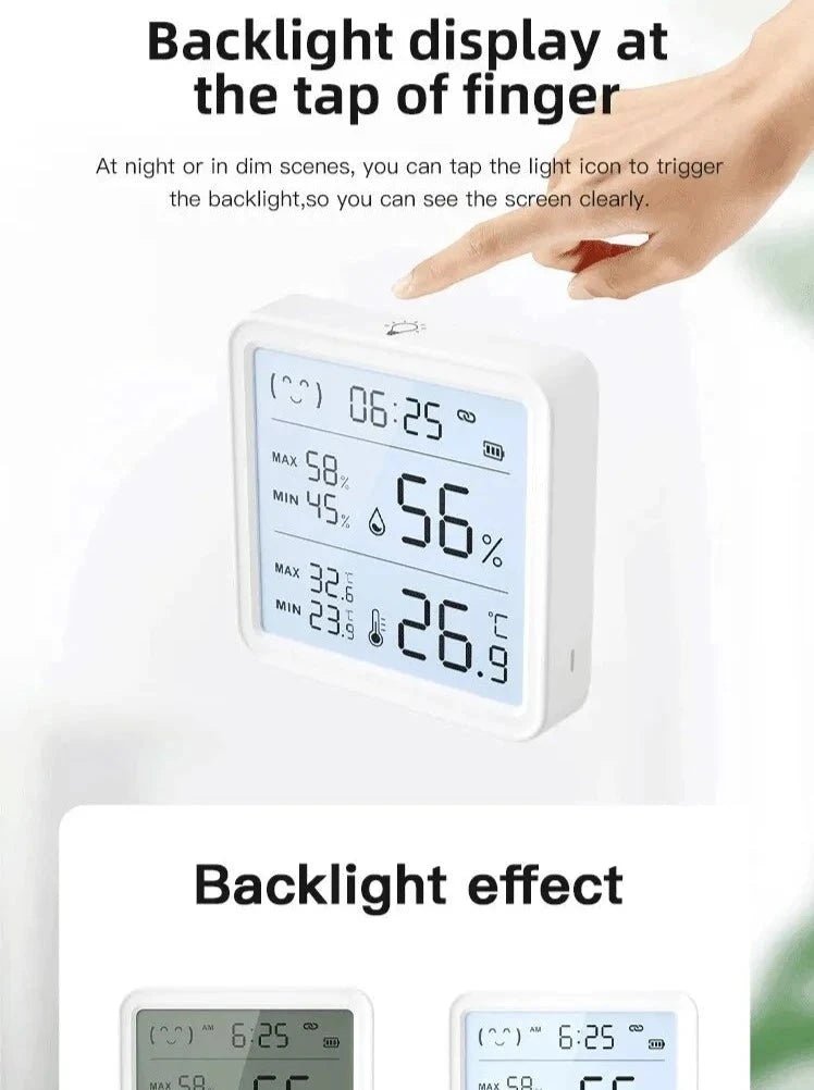 Smart-Dwelling - Tuya WiFi Temperature Humidity Sensor For Smart Home Backlight Hygrometer Thermometer Compatible Bluetooth APP Remote Control