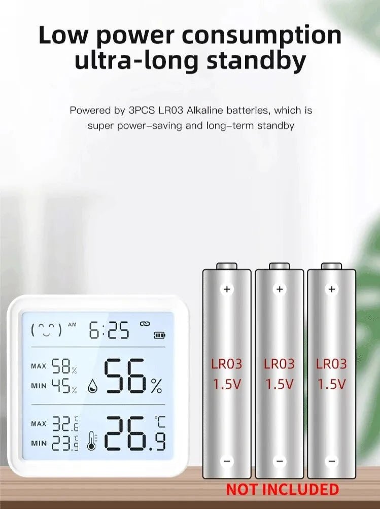 Smart-Dwelling - Tuya WiFi Temperature Humidity Sensor For Smart Home Backlight Hygrometer Thermometer Compatible Bluetooth APP Remote Control