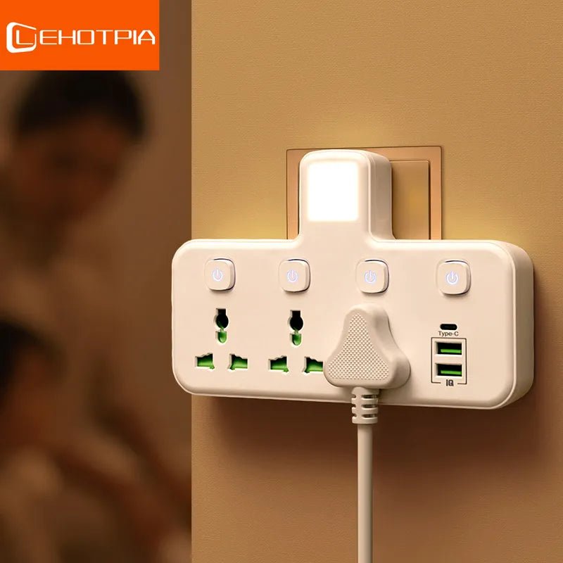 Smart-Dwelling - UK Plug 3 AC Universal Outlet Power With 3 USB Ports Wall Socket